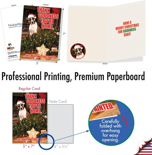 Vista 3 de NobleWorks Paquete a granel de 36 tarjetas de felicitación divertidas de Navidad con sobres, tarjetas divertidas en caja para perros y mujeres