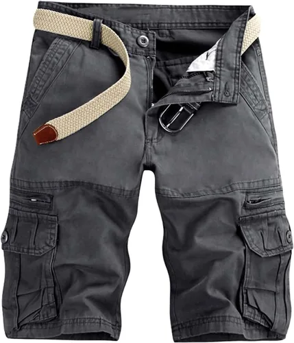 Vista 16 de Alalaso Mens Cargo Shorts Relaxed-Fit Ripstop Lightweight Pants Hiking Outdoor Work Short Trousers with Multi-Pocket B- verde militar