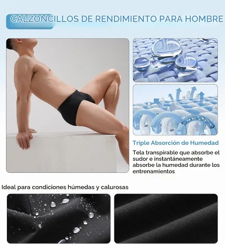 Vista 4 de DAVID ARCHY Ropa interior para hombre de modal ultra suave con doble bolsa, calzoncillos tipo brief con soporte cómodo y ligero para hombres Negro
