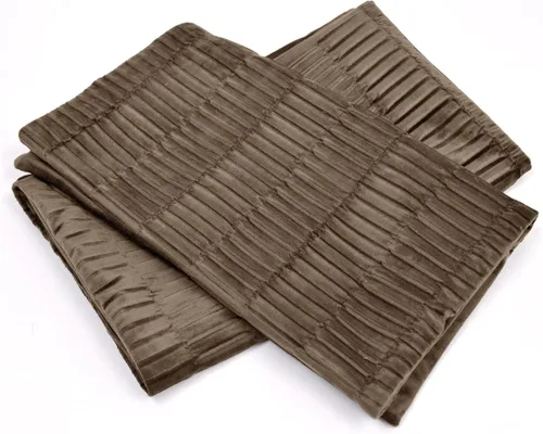 Vista 6 de Juego de 2 fundas de almohada decorativas de terciopelo a rayas plisadas de 14 x 26 pulgadas, funda de cojín rectangular suave y elegante para sofá