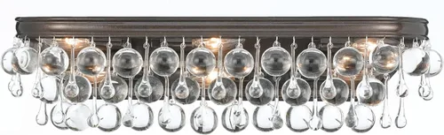 Vista 6 de Crystorama Calypso - Lámpara de tocador cromada de 6 luces, ideal para accesorios de baño, dormitorio, salón, baño de granja, luces de espejo