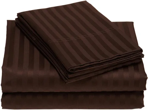 Vista 5 de Juego de sábanas de algodón de 15 pulgadas de profundidad con 2 fundas de almohada de 800 hilos para cama individual de 4 piezas