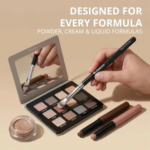 Vista 5 de 7 pieza Eye Juego de brochas, Negro/Plateado Fluffy, Smudging, Shading, Defining, Powder Cream Liquid Cosmetics, Eyeliner, Crease, Eyebrow