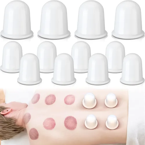 Vista 8 de TrelaCo Juego de 12 piezas de terapia de ventosas de 2 tamaños, kit de ventosas de silicona anticelulitis para terapia de masaje, juego de terapia