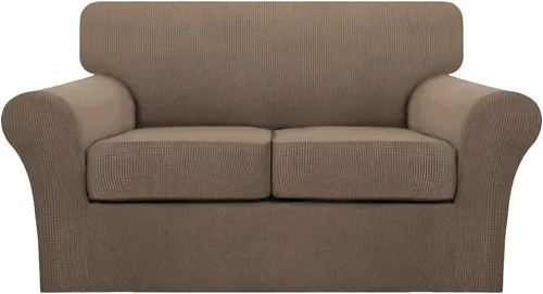 Vista 149 de Turquoize 2 fundas para sillas de sala de estar, funda de sofá con fundas de cojín individuales, funda de muebles para sillas (silla, beige biscotti)