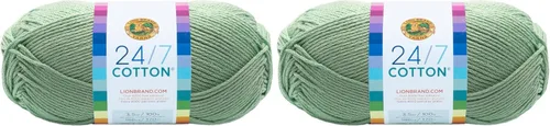 Vista 84 de Lion Brand Yarn - Hilo ligero 24/7 de algodón para tejer, hacer ganchillo y manualidades, Ámbar, paquete de 1 Light Worsted 100% Mercerized Cotton