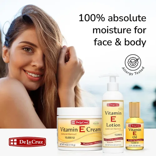 Vista 2 de De La Cruz - Crema de vitamina E, loción y aceite - Hidratante para todo