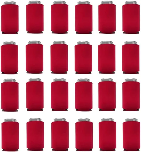 Vista 6 de Fundas enfriadoras de latas de espuma de poliéster en blanco (12, color rubor)