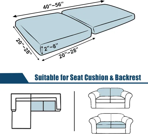 Vista 6 de Fundas de cojín impermeables para sofá, fundas de asiento de sofá, fundas de cojín individuales elásticas para sofá seccional, fundas protectoras