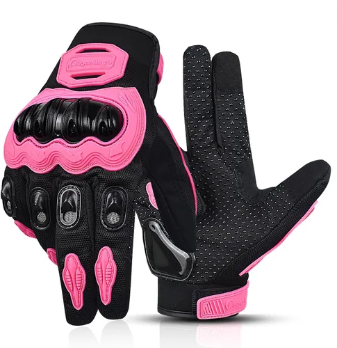 Vista 8 de Guantes de motocicleta para mujer con pantalla táctil, para verano, motocicleta de tierra, guantes de dedo completo, carreras en carretera