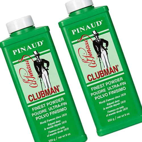 Vista 6 de Clubman Pinaud Finest Powder, polvo blanco clásico para hombres, protección contra el sudor y el olor corporal, 9 onzas x 1 paquete
