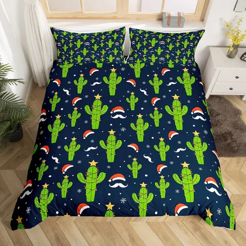 Vista 30 de Feelyou Juego de ropa de cama de Navidad gris para niños, tamaño individual, funda de edredón enana de Navidad para niños, niñas, adolescentes