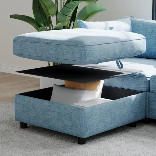 Vista 7 de ERYE Sofá modular de 68 pulgadas con asiento profundo, sofá modular de almacenamiento con respaldo y reposabrazos de combinación gratuita, sofá