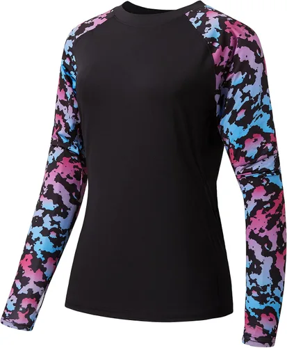 Vista 9 de BASSDASH – Camiseta de manga larga para mujer con protección solar UV UPF 50+ para pesca y senderismo Negro
