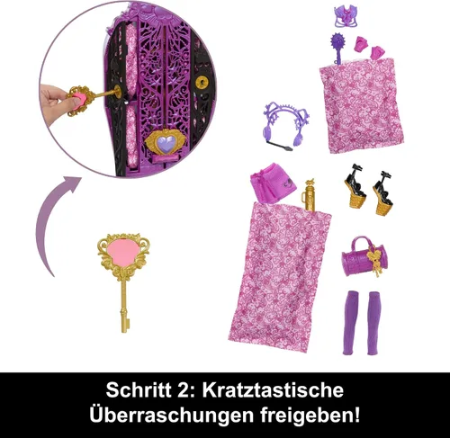 Vista 5 de Monster High Skulltimate Secrets Clawdeen Wolf Muñeca con Guardarropa y 19 Accesorios de Moda Sorpresa, Juguete +4 Años (HXH85)