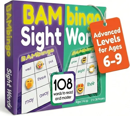 Vista 13 de Juego de bingo de palabras de vista THE BAMBINO TREE Nivel 1 y 2 - Juegos educativos para niños - Aprende a leer vocabulario para jardín de infantes