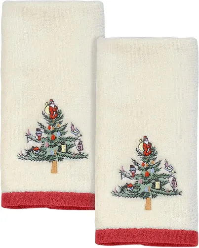 Vista 5 de Spode - Toalla de baño, toalla de algodón suave y absorbente, colección de árbol de Navidad