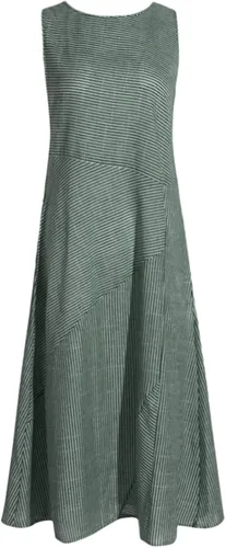 Vista 34 de Vestido de manga larga para mujer, casual, de algodón, lino, con botones, maxivestidos tipo caftán, blanco y azul