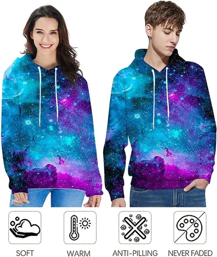 Vista 3 de Goodstoworld - Sudadera con capucha unisex con estampado gráfico 3D y bolsillos, tallas S a 3XL