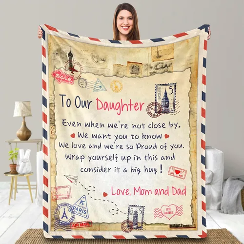 Vista 21 de UFOORO Manta para hija, manta de forro polar suave con diseño de oso abrazo de oso, regalo sincero de padre a hija, el mejor regalo para hijas