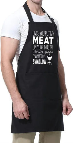 Vista 7 de Miracu Delantales divertidos de cocina para hombres esposo - Regalos divertidos de Navidad, cumpleaños para el mejor amigo de los hombres, regalos