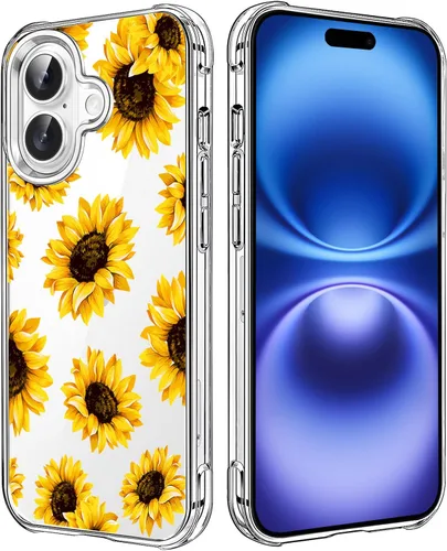 Vista 96 de Funda transparente de girasol compatible con iPhone SE 2022 SE 2020 7 8, funda trasera floral para niñas y mujeres, funda protectora transparente