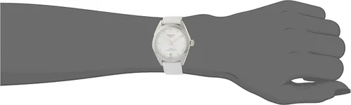 Vista 6 de Tissot Reloj automático suizo PR 100 para mujer, blanco, cuero, 16 (T1012071611600), Nácar, Reloj automático