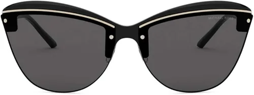 Vista 2 de Michael Kors Gafas de sol para mujer, montura negra, lentes gris oscuro, 2.598 in, Negro