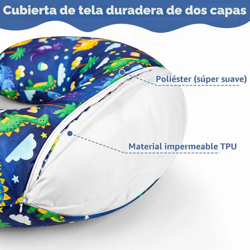 Vista 2 de Hooyax Funda de almohada de lactancia impermeable para bebé, fundas elásticas para almohadas de lactancia materna, adorable funda de almohada