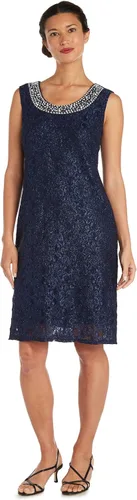 Vista 2 de R&M Richards Vestido corto de encaje para madre de la novia con chaqueta para mujer