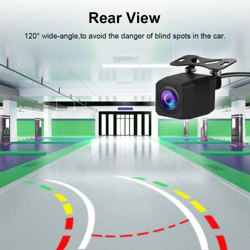 Vista 2 de AWESAFE Cámara de visión trasera impermeable HD cámara de visión trasera gran angular para automóviles universales, SUV, camiones