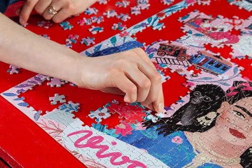 Vista 8 de eeBoo: Piece and Love Viva la Vida Frida Kahlo - Rompecabezas cuadrado de 1000 piezas para adultos, rompecabezas para adultos y familias, piezas