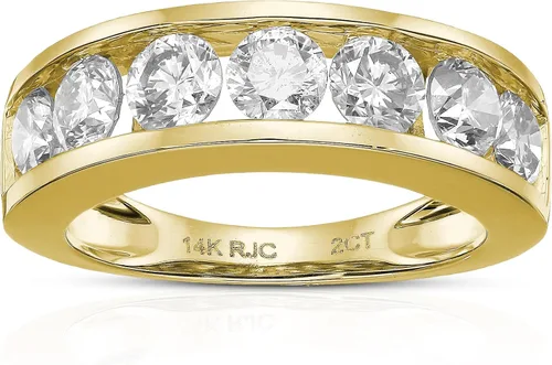 Vista 15 de VIR JEWELS Anillo de boda de diamante blanco de 1 cttw a 2 quilates para mujer, juego de canales de oro de 14 quilates, tamaño 4.5-10
