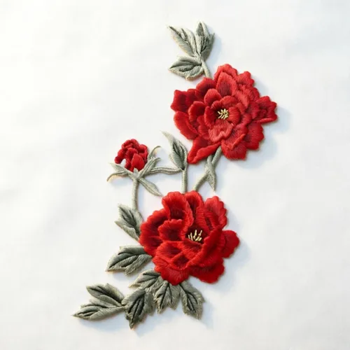 Vista 11 de 1 par de parches de peonía azul, apliques de flores para ropa de bricolaje, jeans Parches florales suaves para accesorios de ropa, decoración