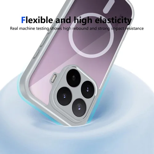 Vista 181 de Funda magnética transparente compatible con Xiaomi 17T, color negro 2 en 1 PC + TPU cubierta de teléfono a prueba de golpes, carcasa protectora