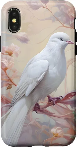 Vista 5 de Funda para iPhone 12 Pro Max Dove of Peace White Dove Pink Floral