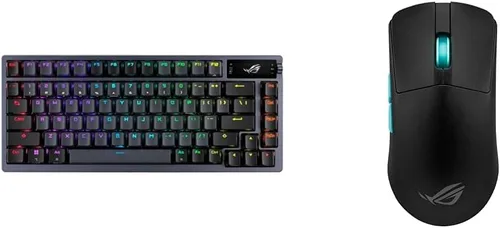 Vista 10 de ASUS ROG Azoth 75 Teclado inalámbrico para juegos personalizado, pantalla OLED, interruptores ROG NX Storm prelubricados intercambiables