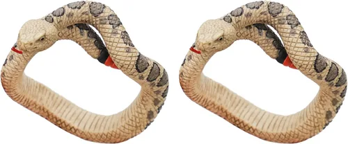 Vista 6 de 2 pulseras de serpiente de Halloween, pulsera de serpiente complicada, juguete de broma de pitón para Halloween, día de los inocentes, fiesta