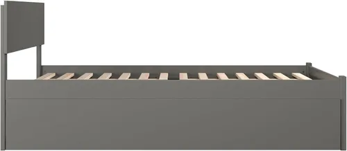 Vista 7 de AFI Orlando - Cama de plataforma de tamaño matrimonial con estribo y cama nido matrimonial, color gris