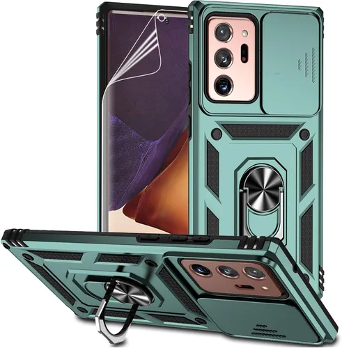 Vista 12 de Funda para Samsung Galaxy Note 20 Ultra con cubierta para lente de cámara, protector de pantalla HD, prueba de caídas de grado militar, soporte