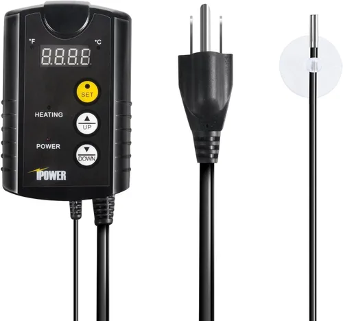 Vista 4 de iPower tapete térmico para plantón, tapete térmico hidropónico caliente con diseño impermeable duradero, estera de calor solamente, Negro