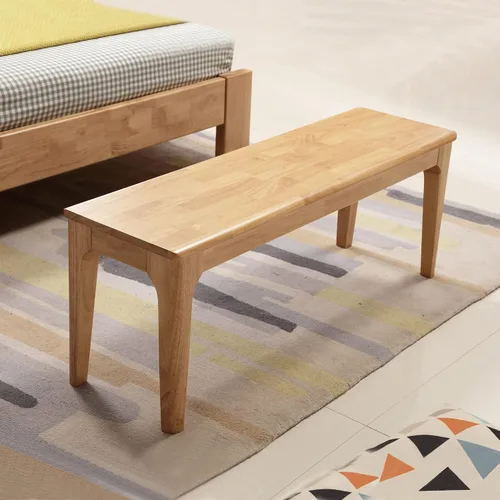 Vista 21 de Banco de comedor de 39.4 pulgadas de madera de roble macizo, banco de entrada para sala de estar, dormitorio, cocina (negro)