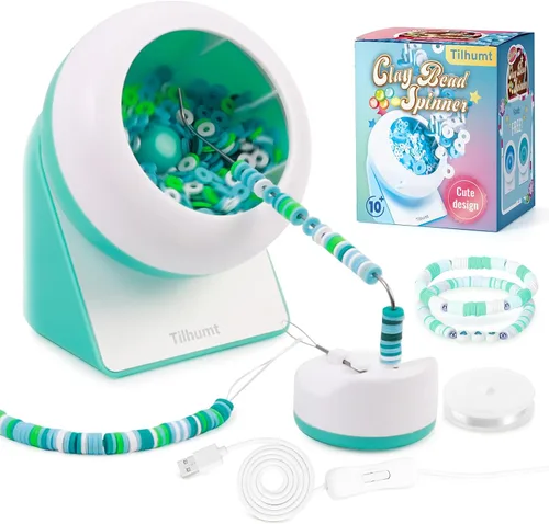 Vista 9 de Tilhumt Spinner de Cuentas para Hacer Joyas, Spinner de Cuentas de Arcilla para Fabricante de Collares, Máquina Eléctrica Spinner de Cuentas