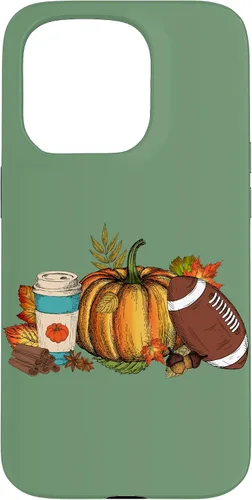 Vista 14 de Fall Football Pumpkin Coffee Latte Case for iPhone 17