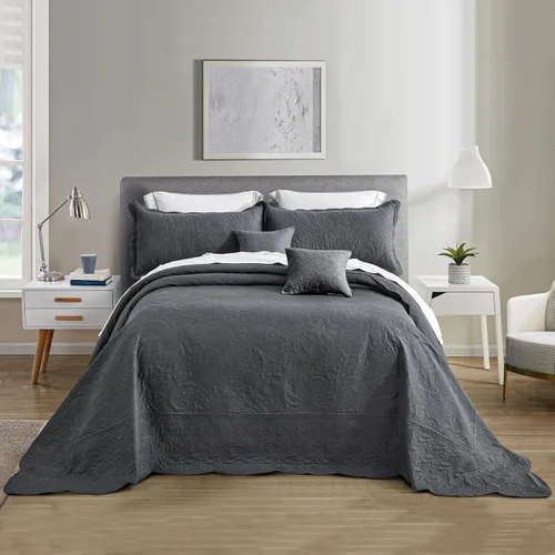 Vista 20 de Colcha extragrande tamaño King, diseño de patrón paisley, funda de cama ligera, reversible, 5 piezas, 100% microfibra, amarillo marfil Cobertura
