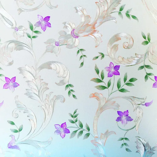 Vista 10 de Película decorativa para ventana, diseño de flores, película de privacidad de vidrio de adherencia estática para puerta, tintes de ventana