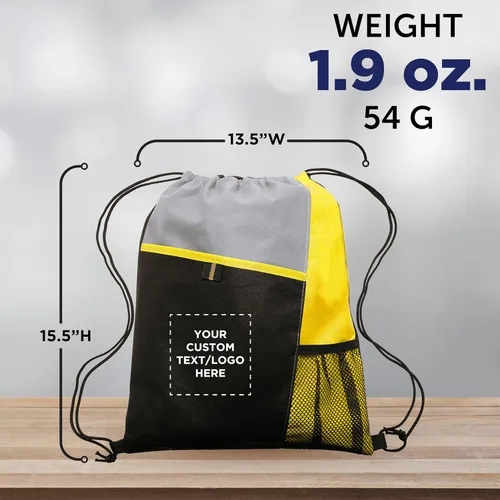 Vista 35 de DISCOUNT PROMOS Juego de mochilas con cordón no tejidas personalizadas de 10/50/100, paquete personalizado a granel
