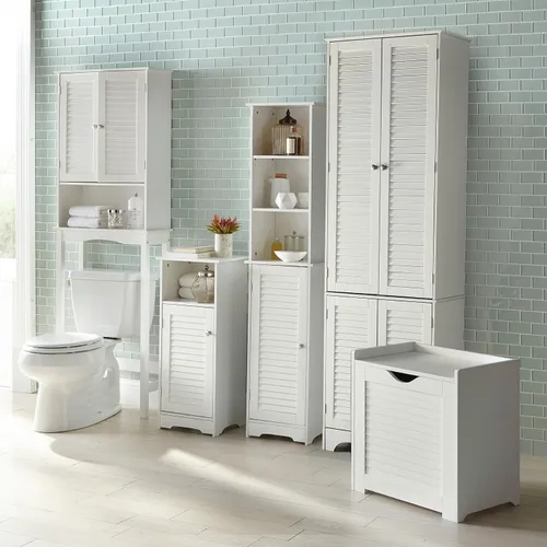 Vista 2 de BrylaneHome Mueble corto Louvre con cubículo - Blanco