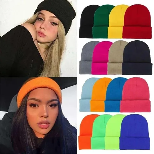 Vista 5 de NYFASHION101 Gorro de punto largo en blanco liso unisex