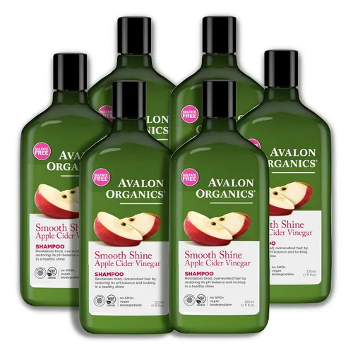 Vista 4 de Avalon Organics Champú, vinagre de sidra de manzana de brillo suave, 11 onzas (paquete de 6)